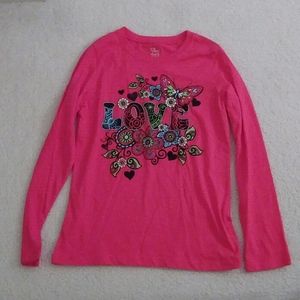 Long Sleeve LOVE Pink Butterfly Shirt